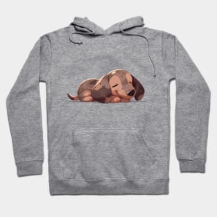 Dapple Dachshund Puppy Taking A Nap Hoodie